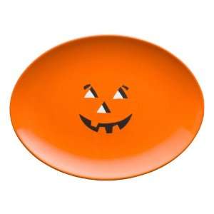  Waechtersbach Halloween Pumpkin Face Oval Plate, Orange 