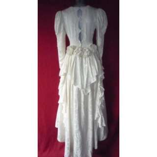 JESSICA MCCLINTOCK Ivory Lace Renaissance Long Formal Wedding Gown 8 