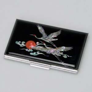   Money Wallet Business Credit Name Card Case Holder with Crane and