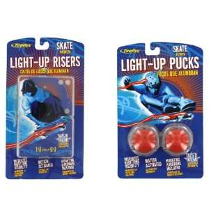 Tireflys Light Up Pucks and Skateboard Risers   Red  