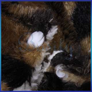 Pet Dog Tiger Costume Hoodie Hooded Coat Jumpsuit Clothes Apparel Warm 