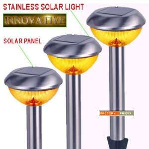   Steel Dome Solar Light w/ Orange LED (e97) Patio, Lawn & Garden