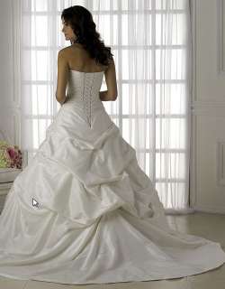 Graceful White Taffeta Bridal/Prom/Wedding Dress Costum ALL Size Freee 