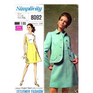  Simplicity 8092 Vintage Sewing Pattern Designer Fashion Dress 