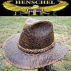 NEW Henschel Hats CIVIL WAR CRUSHABLE LEATHER Military Hat Black NWT 