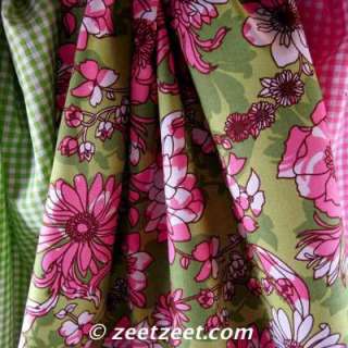 GLAM GARDEN FLORAL Pink Green Quilt Fabric /Yd.  
