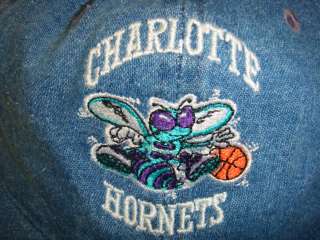 Denim Charlotte Hornets NBA Buckle Back Flat Bill Cap  