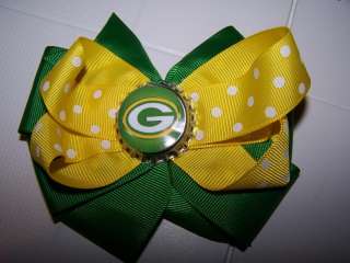   Boutique Hair Bow baby toddler green and yellow Green Bay Packers