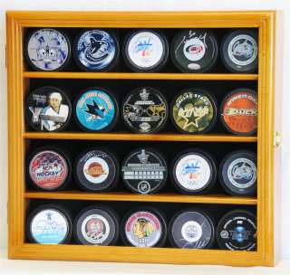 20 Hockey Puck Display Case Cabinet Holder Wall Rack  