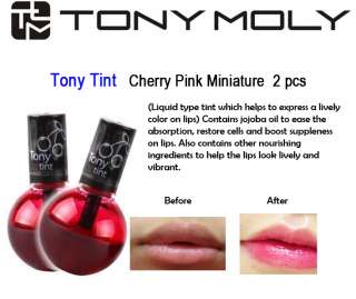 TONYMOLY Tony Tint Miniature( #1 Cherry Pink ) 2 PCS free gift  