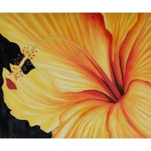  Art Reproduction Oil Painting   Floral Golden Hibiscus 