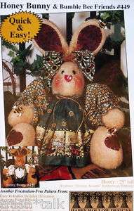 Large plush Honey bunny pattern 28 Happy Hollow rabbit  