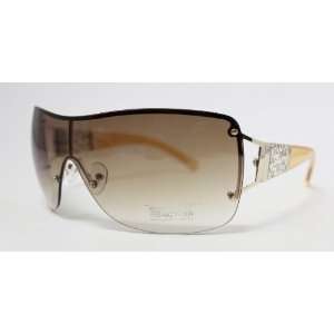  Kenneth Cole Reaction Metal Rimless Shield Sunglass Gold 