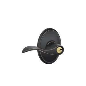   F51 716 Aged Bronze Keyed Entry Accent Style Lever with Wakefield Rose