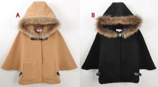   Hood Cape Poncho Cloak Batwing Sleeve Outwear Jacket Coat Hou  