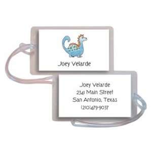  personalized luggage tags   blue dinosaur tag