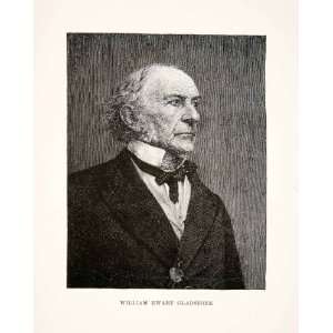 1897 Print Wood Engraving Portrait William Ewart Gladstone British 