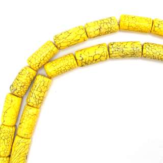 Yellow turquoise tube beads. This strand is 16 long, about 9x18mm 