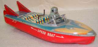 Vintage Robot Speed Boat No. 7 Tin Toy Made in Japan  