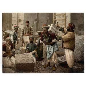 Photochrom Reprint of Stone cutters of Jerusalem, Holy Land