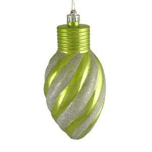  Kiwi Green Glitter Stripe Shatterproof Light Bulb 