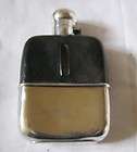   silver plated and leather hip flask by Harrison brothers and Howson