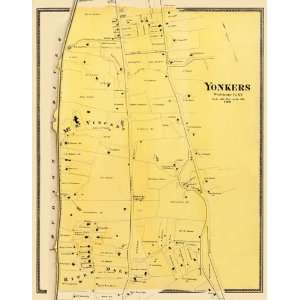  YONKERS (CENTRAL) NEW YORK (NY) LANDOWNER MAP 1868