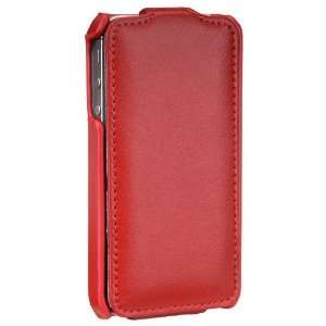  Red Leather iPhone 4S Case (Flip Case for Apple iPhone 4 
