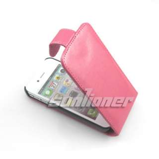 Leather Hard Flip Case Pouch Cover for iPhone 4 4G and iPhone 4S in 