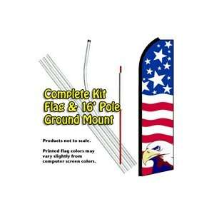  PATRIOTIC WITH EAGLE (Horizontal) Feather Banner Flag Kit (Flag 