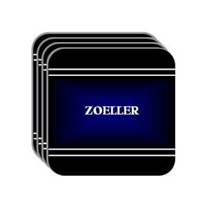 Personal Name Gift   ZOELLER Set of 4 Mini Mousepad Coasters (black 