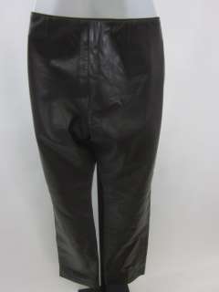HUGO BUSCATI Brown Leather Slim Fit Pants Slacks Sz 4  