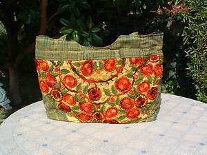 Guatemala ethnic big shoulder bag huipil yellow hand embroidered red 