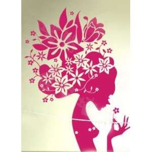   Wall Sticker Decal Romantic Houseful Flowers Girl