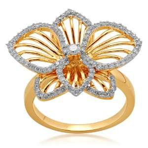   Orchid Flower Ring (1/2 Cttw, IJ Colour, I2/I3 Clarity) Jewelry