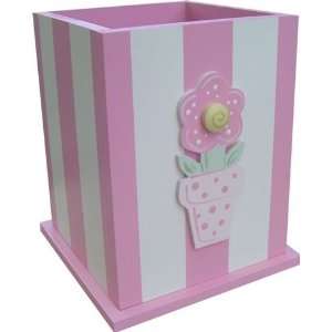  Sherbert Pink Flower Pot Waste Basket Toys & Games