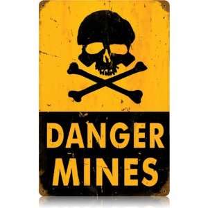  Danger Mines Allied Military Vintage Metal Sign   Victory 