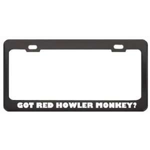 Got Red Howler Monkey? Animals Pets Black Metal License Plate Frame 