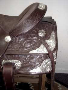 15.5 McKinney Show Trail Western Saddle Horse tack Loaded with Silver 