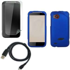 iFase Brand HTC Vigor ADR6425 Combo Rubber Dark Blue Protective Case 