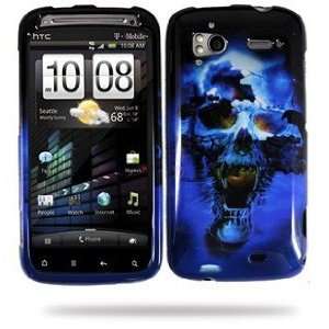  HTC Sensation 4g Hard Cover Case Blue Skull Cell Phones 
