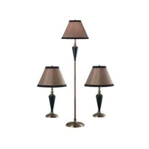 Kenroy 30349 Hunley Multipack Table and Floor Lamp, Bronzed Brass 