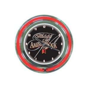  Michelob Amber Rock Beer Neon Clock 18
