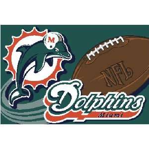  Miami Dolphins Rug   Team Tufted