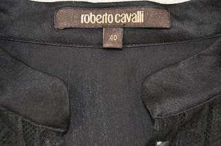 New Roberto Size 40 Cavalli Women Top Blouse Black Silk  