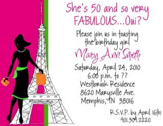 50 and Fabulous 50th Birthday Party Invitations  