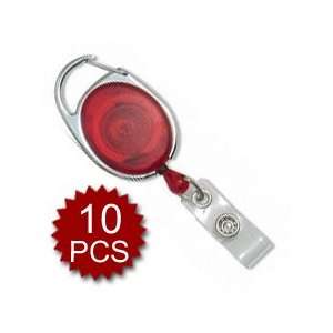  Red Retractable Badge Clips 10 PCS