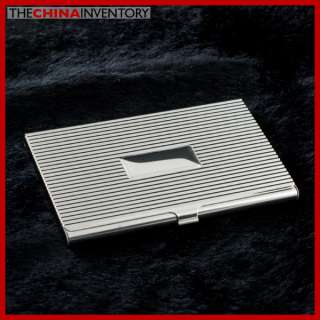 STAINLESS STEEL SILVER TONE GROOVED CARD HOLDER H1906  