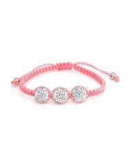 Bling Jewelry Pink Childrens Macrame Bracelet with White Swarovski 