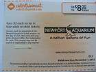 Newport Aquarium coupons  Each to save $8 on 4 admissions x11 1 12